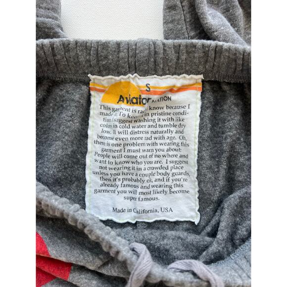 Aviator Nation Bolt Heart Cotton Blend Joggers In Heather Grey size S - Picture 4 of 10